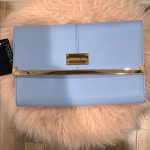 Forever New blue clutch